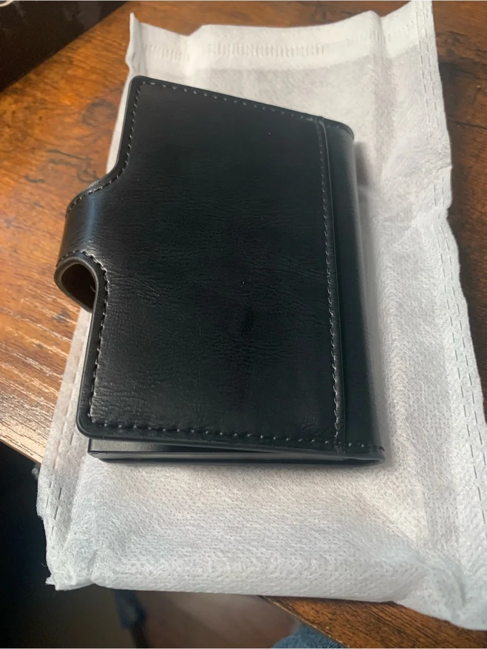 Black Card Wallet with Snap Closure